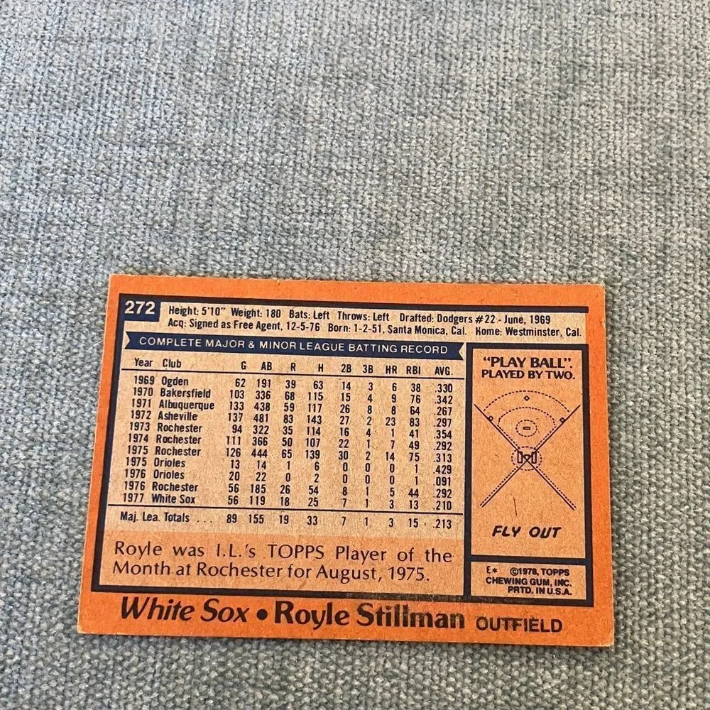 1978 Topps Chicago White Sox Baseball Card Trading Card